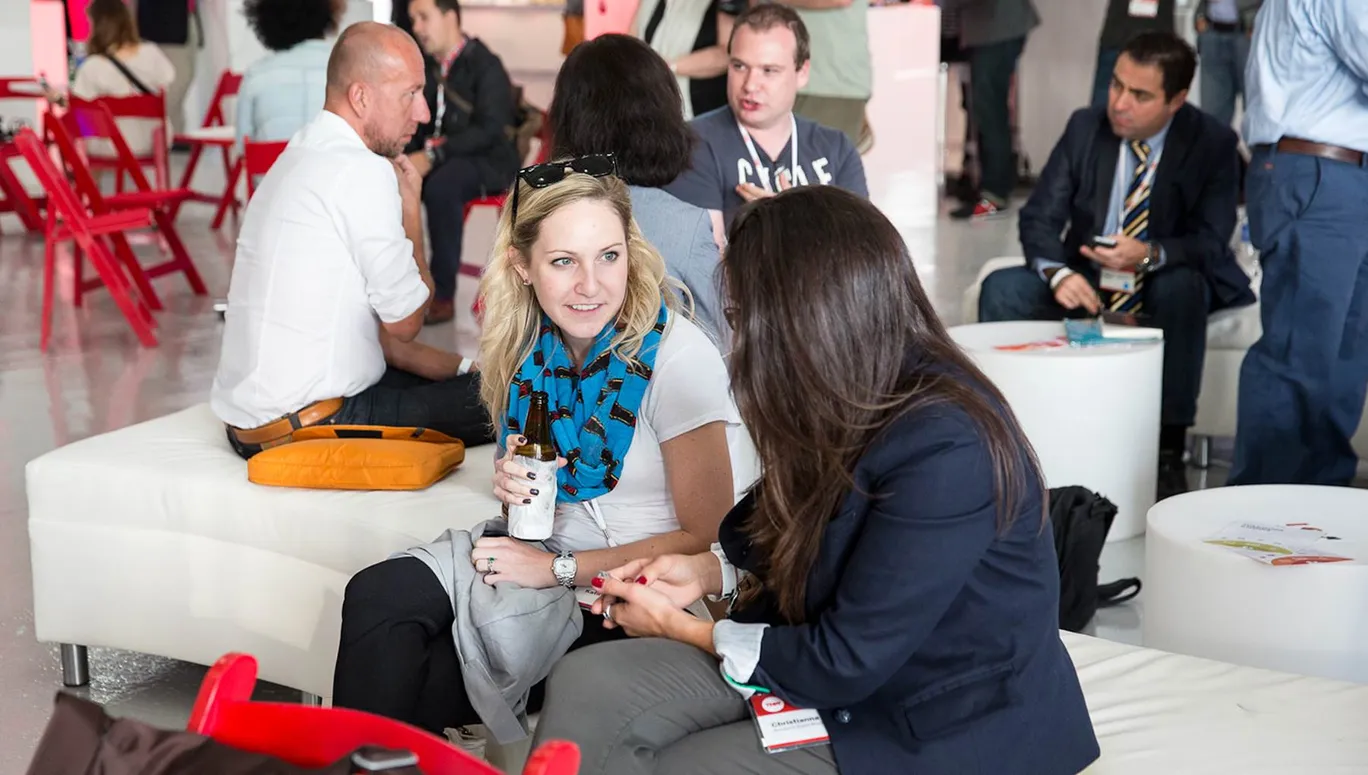 Startup founders chatting