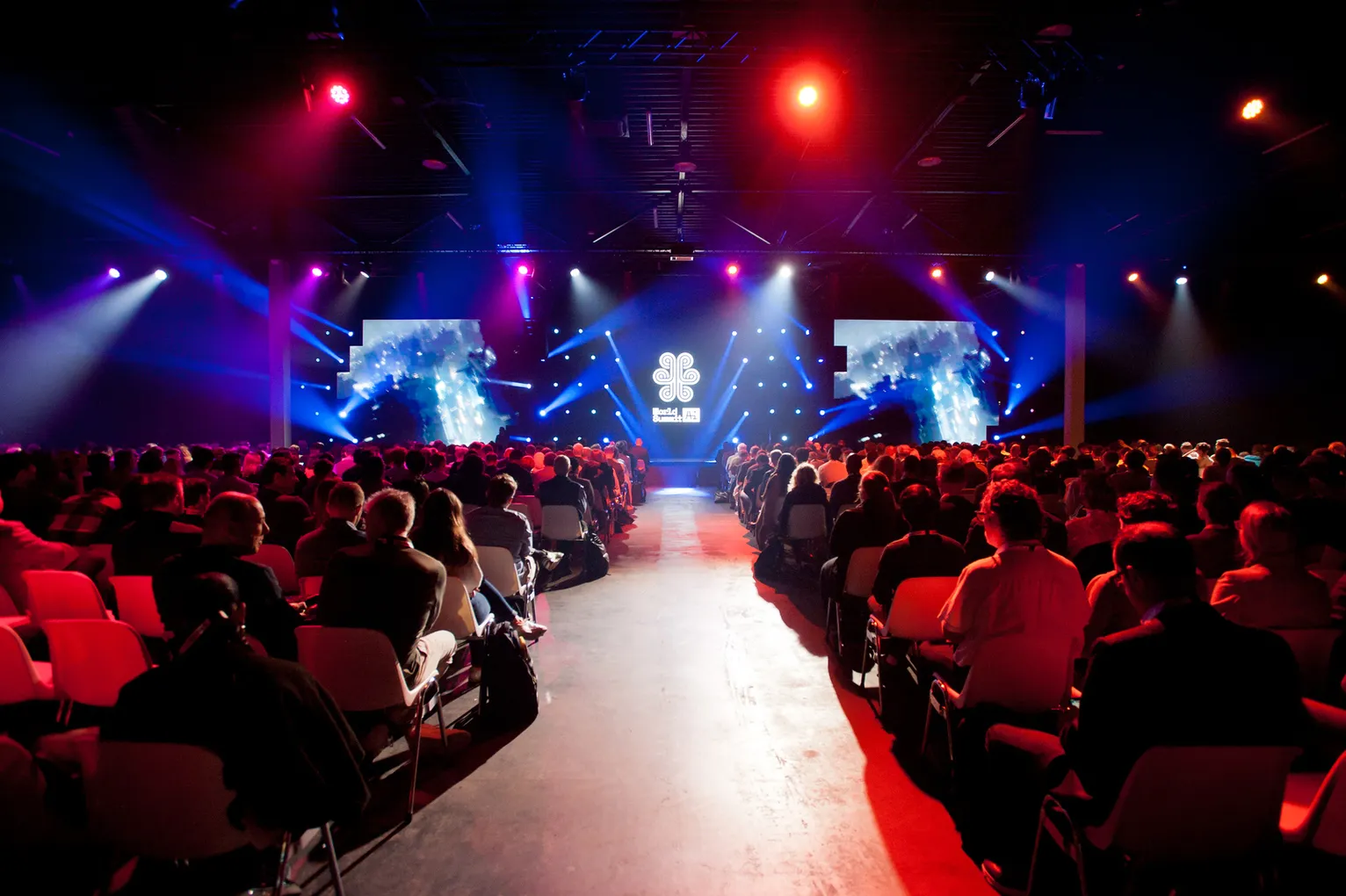 Audience looking at Main Stage, World Summit AI 2023 conference at Taets Art and Event Park