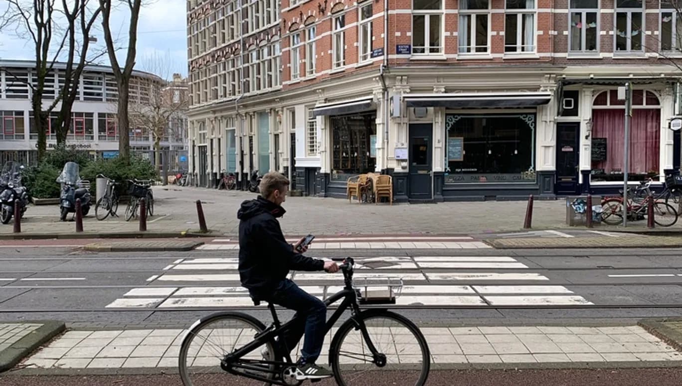 Man cycling in the city