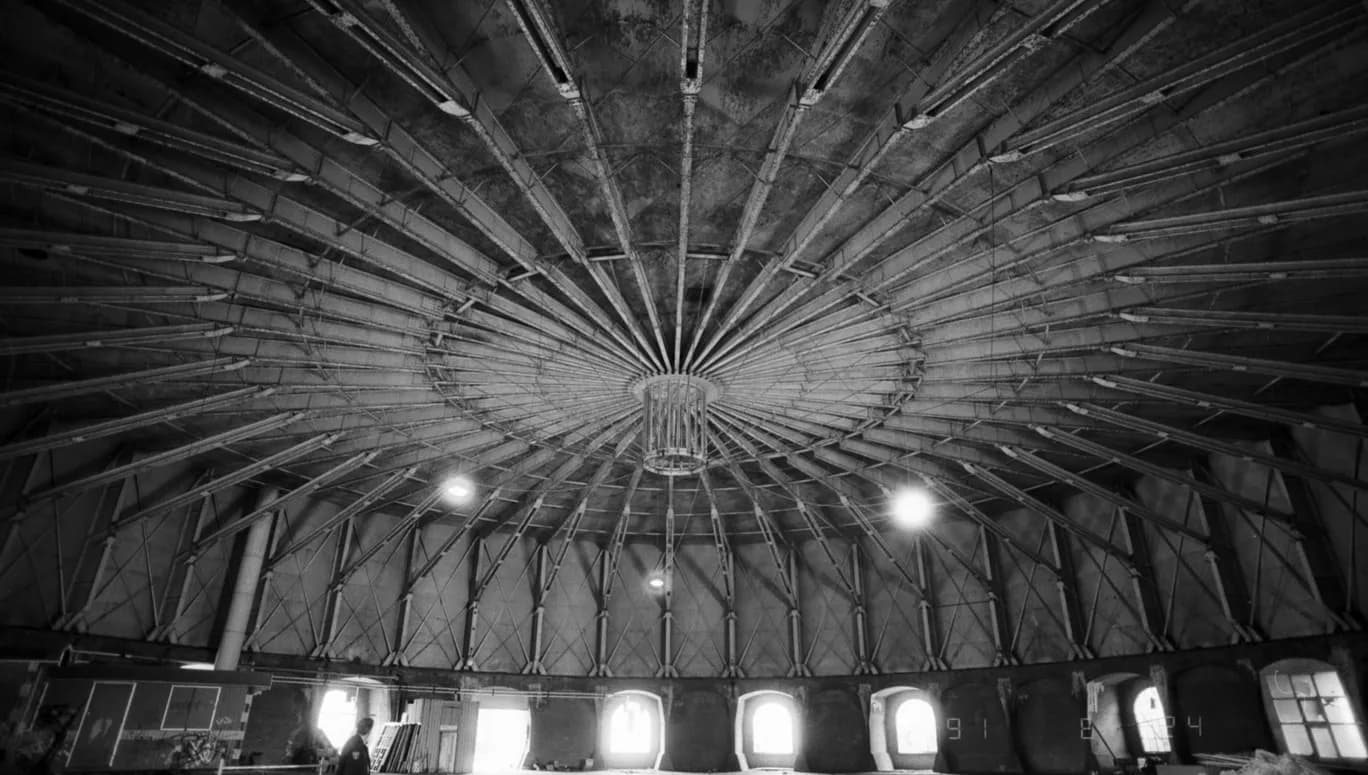 Interior of Gashouder at Westergasfabriek in Westerpark architecture archive photo