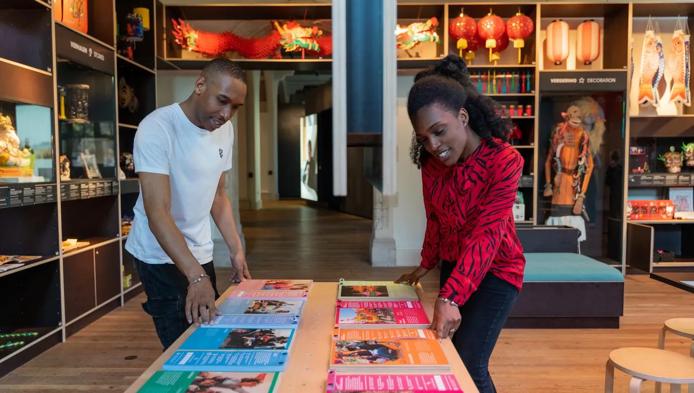 A couple visits Tropenmuseum