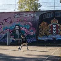 Kids playing football in Rembrandtpark