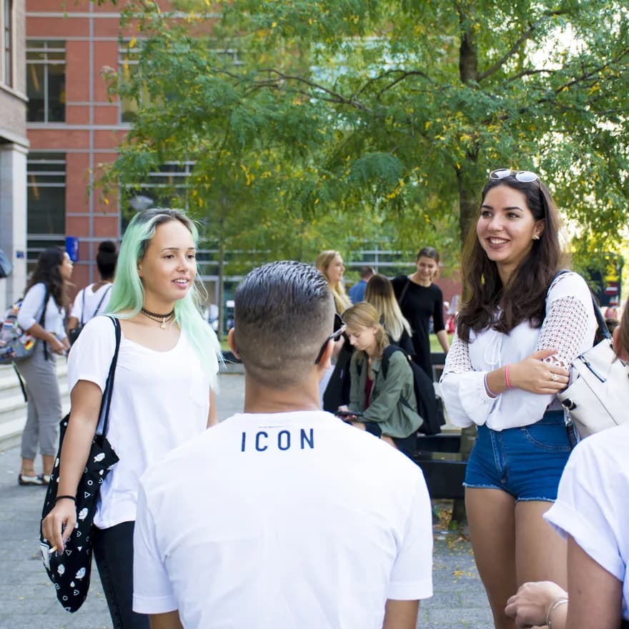 Students in a schoolyard