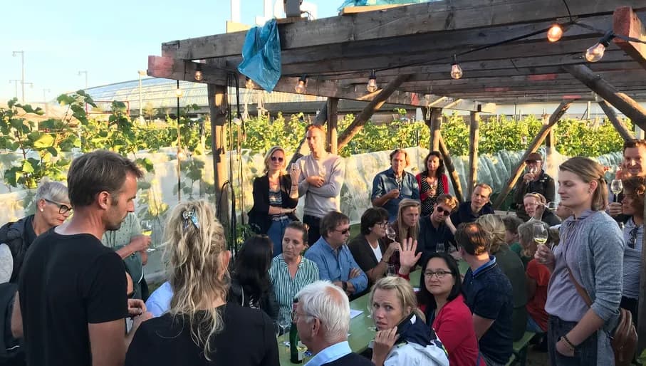 Bret garden urban vineyard wine tasting