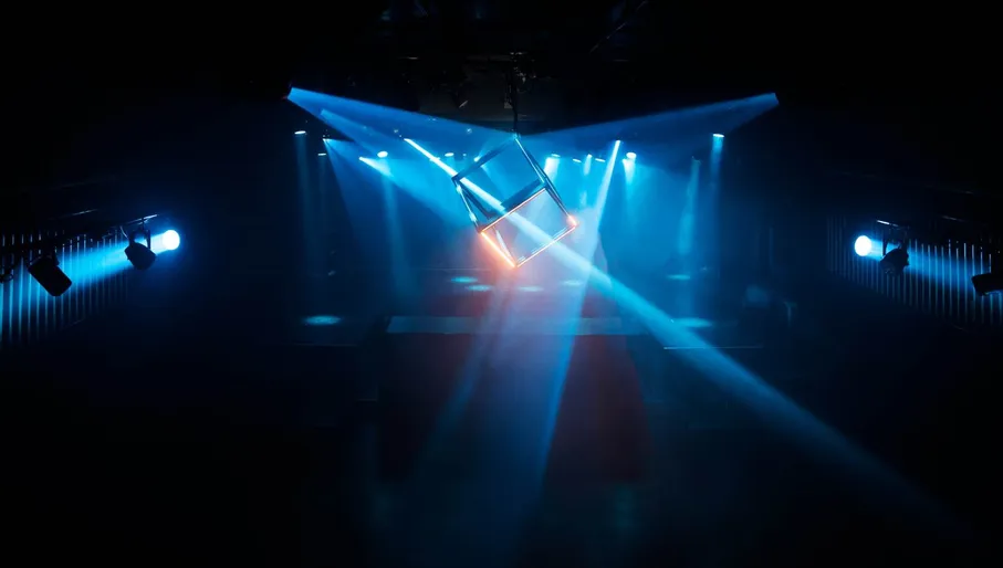 Blue lights in empty club