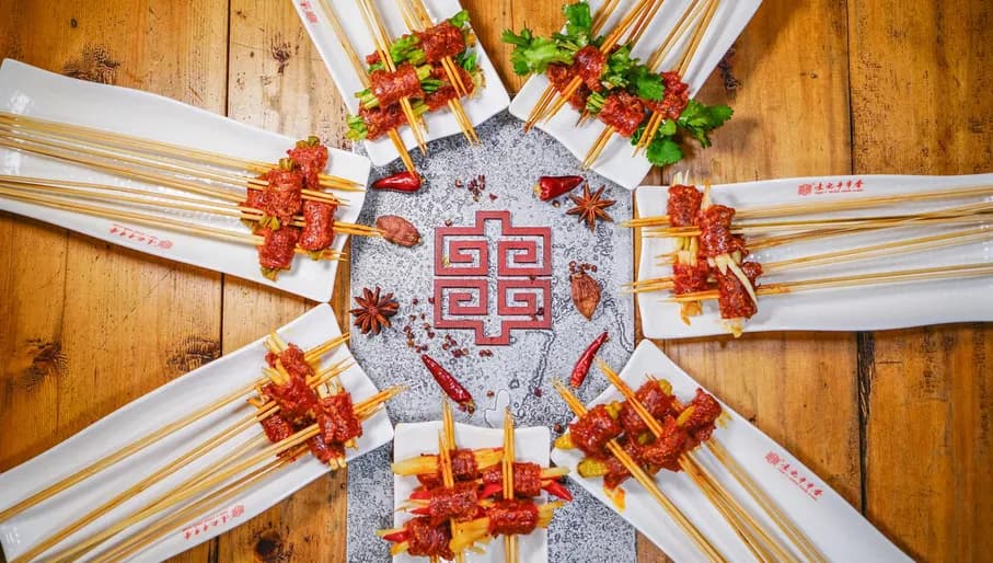 Chicken skewers at Yuan's Hot Pot Chinese restaurant