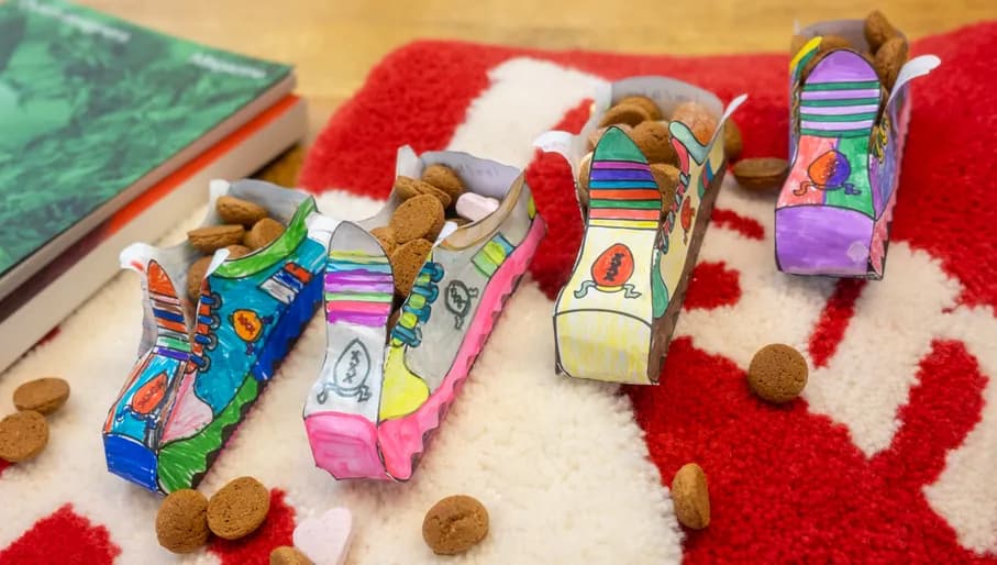 Papieren schoentjes voor schoentje zetten in de Store