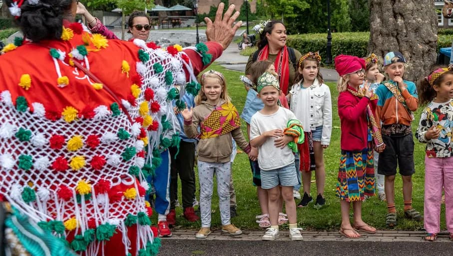 The 'Bigi Spikri' march during Keti Koti 2022.