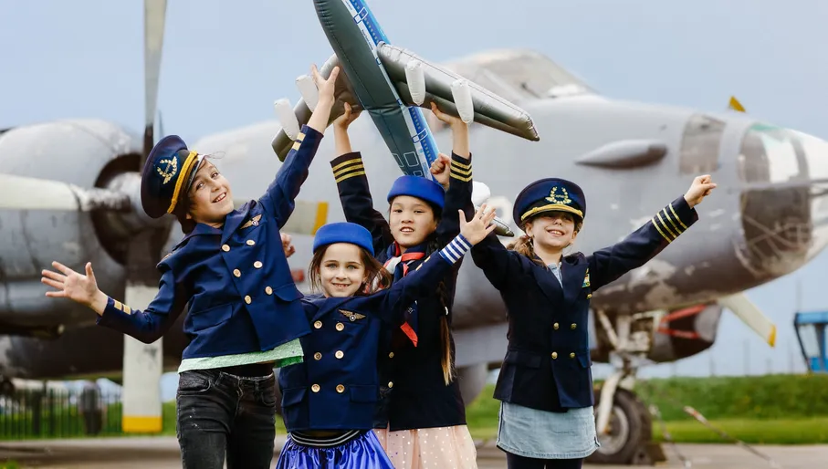 Aviodrome museum kids enjoying and learning about aviation