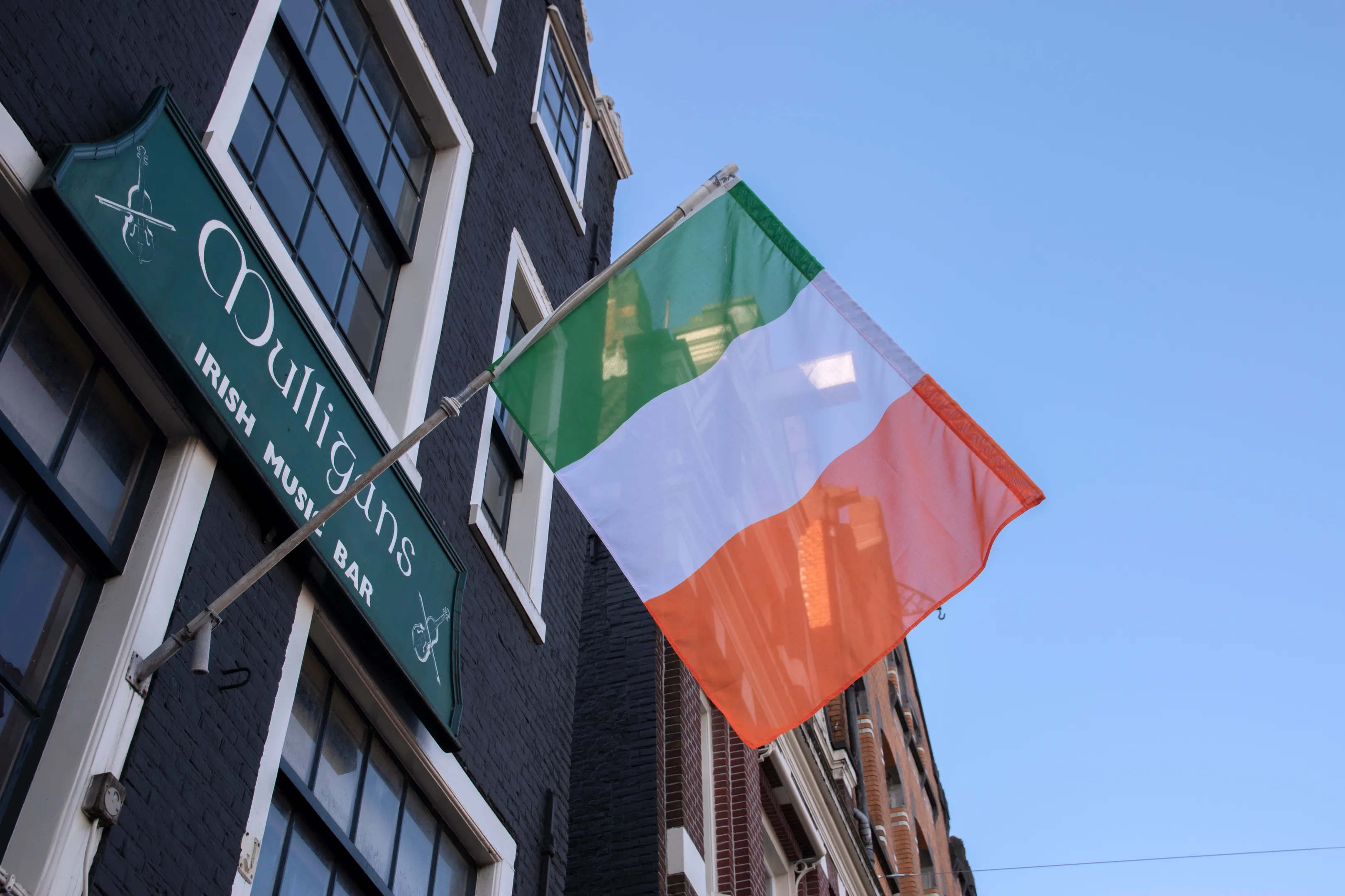 Irish Flag At The Mulligans Pub At Amsterdam The Netherlands 2020
