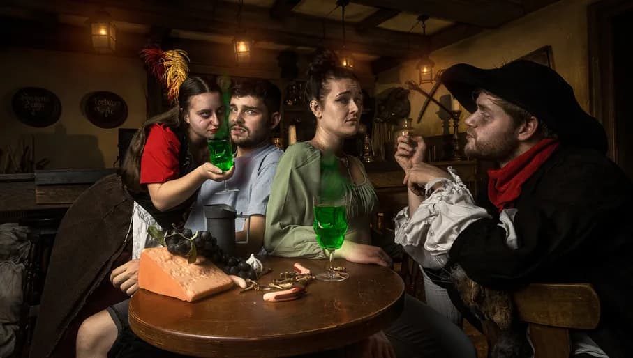 The Amsterdam Dungeon people posing with the collection