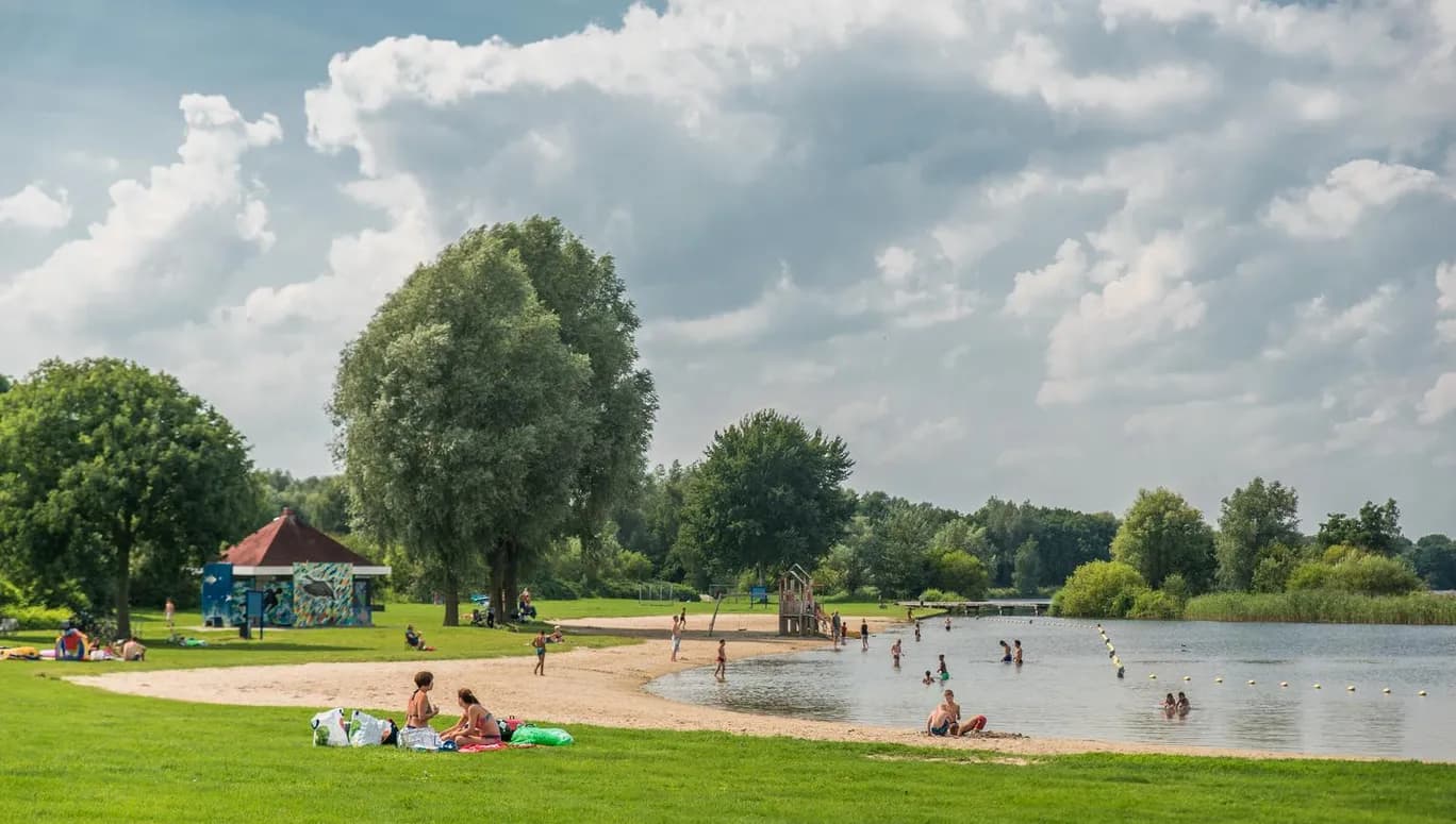 Swimming at Gaasperplas lake Gaasperpark