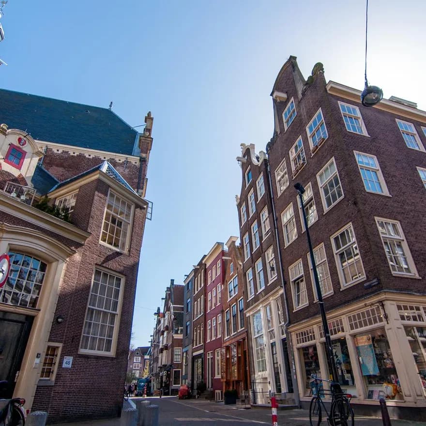 Street corner at Noordermarkt with Noorderkerk