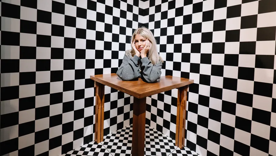 Girl posing in Ripleys Believe it or not museum