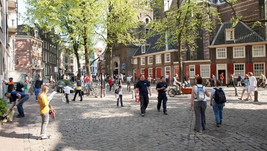 Oude kerk square in De Wallen Red Light District
