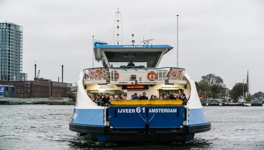 People on a sailing ferry