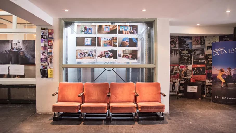 Bench Movie Theater Kriterion cinema cafe interior