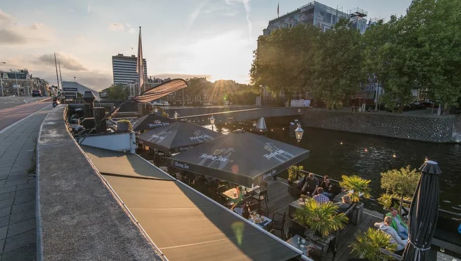 Sunset at Amstelhaven bar terrace